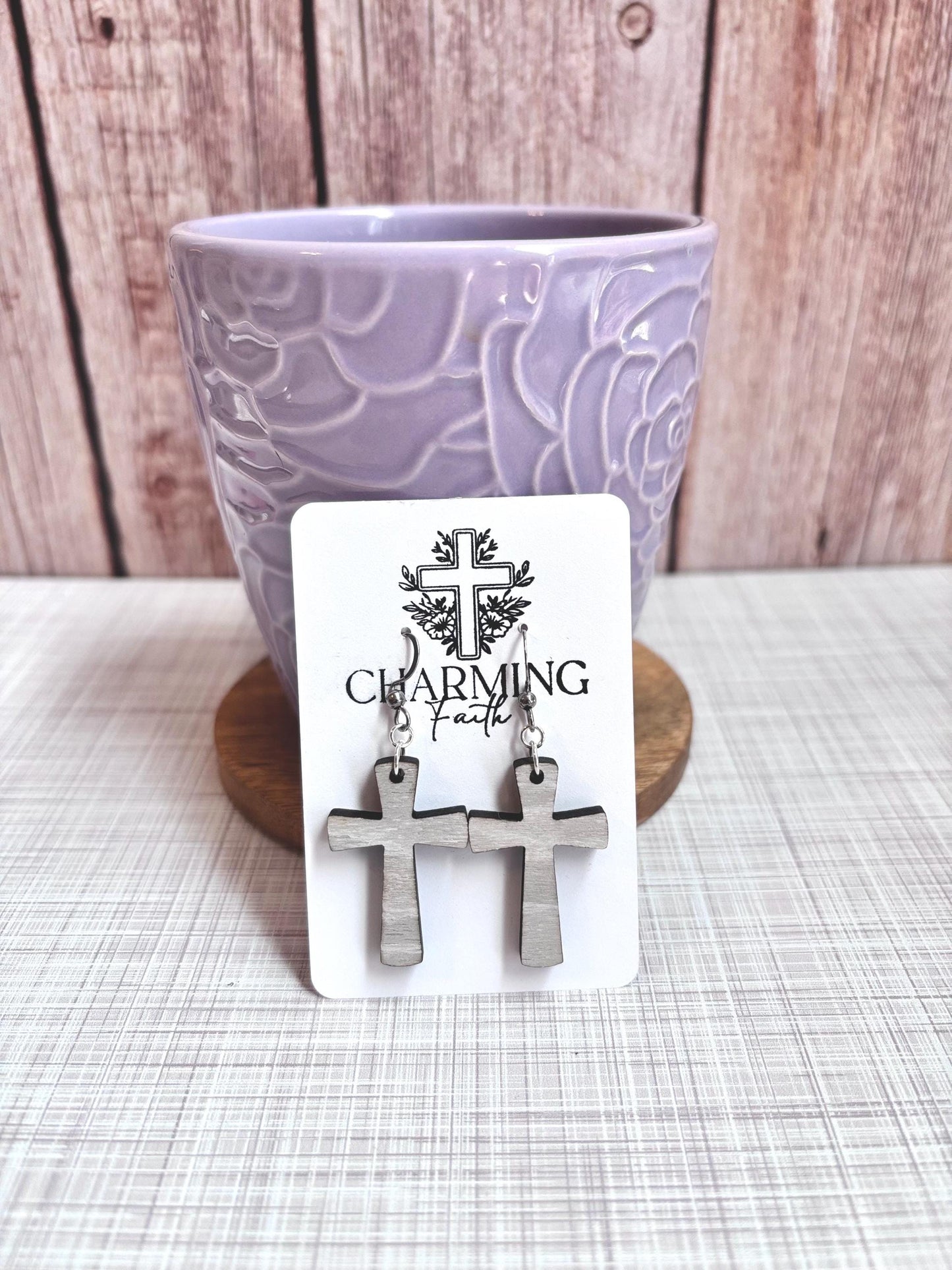 Holy Grounds- Coffee-Inspired Cross Earrings