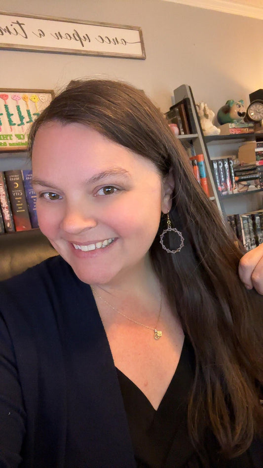 Crown of Thorns Wooden Earrings – Handmade Walnut Christian Jewelry