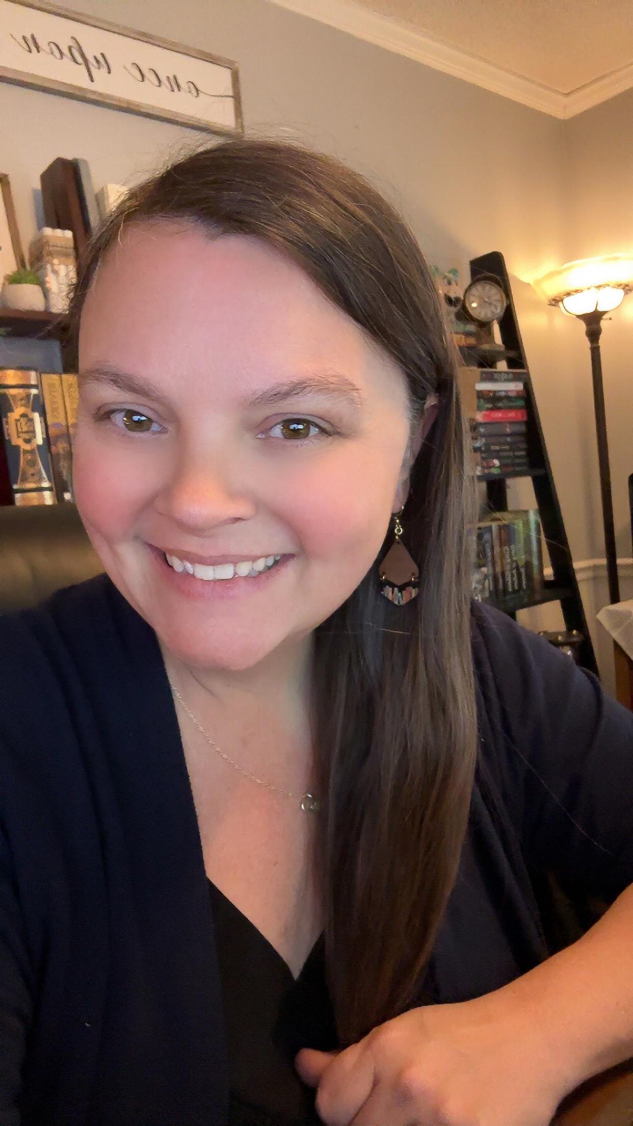 Walnut Chevron Book Earrings – Handmade Bookshelf Dangle Jewelry for Teachers & Book Lovers