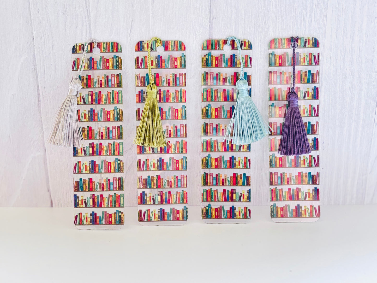 Bookshelf Bookmark with Tassel β Clear Flexible Plastic | Book Lover Gift