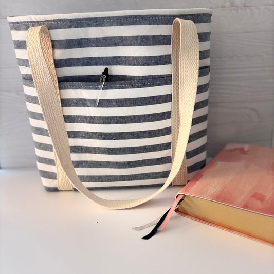 Christian Bible Tote Bag – Faith Message Faux Leather Patch