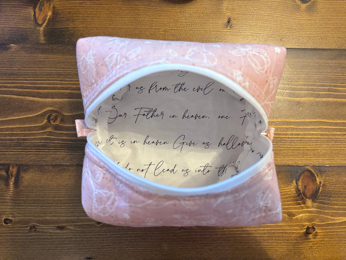 Quilted Makeup Bag – Handmade Faith-Based Gift