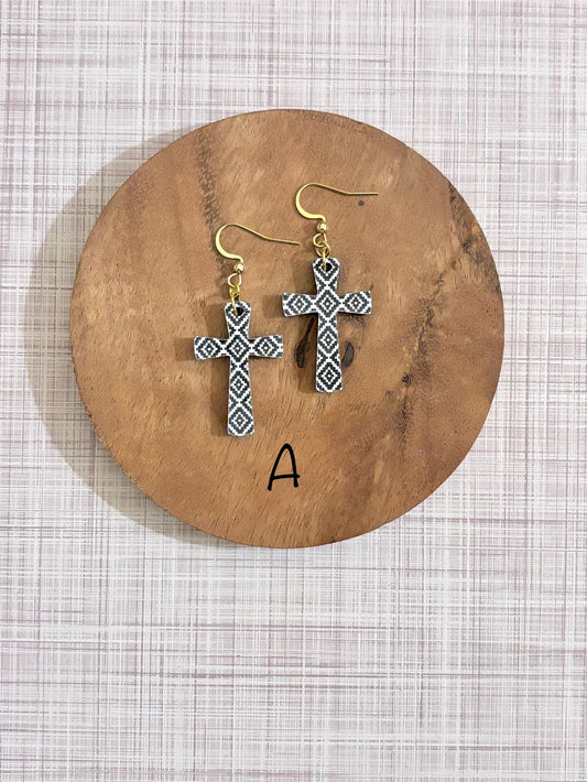 Aztec Cross Earrings – Handmade Christian Statement Jewelry