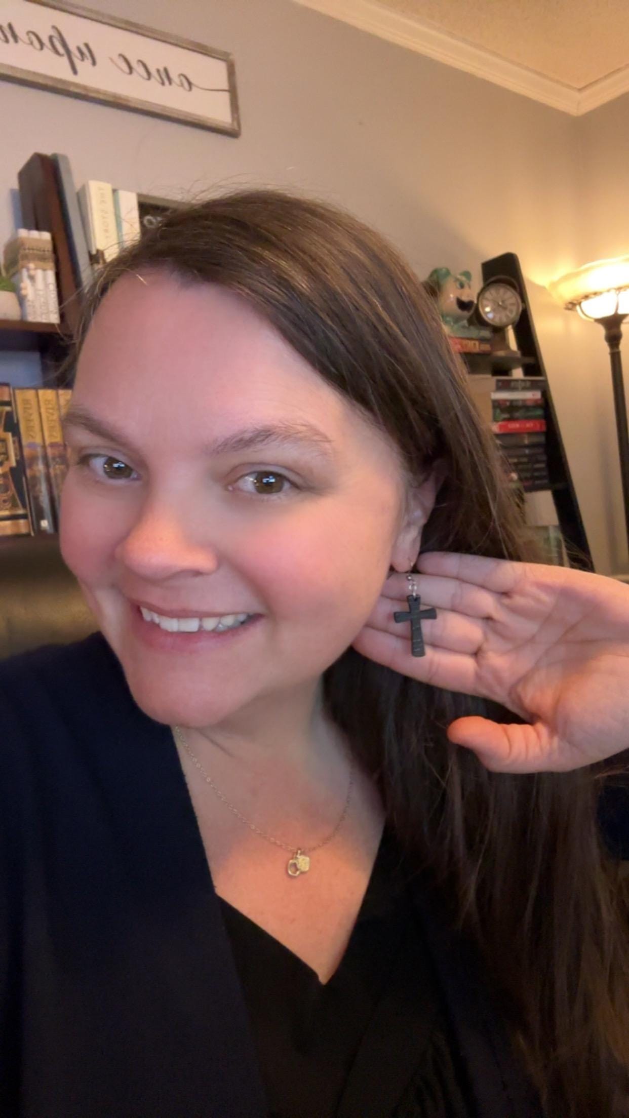 Holy Grounds- Coffee-Inspired Cross Earrings
