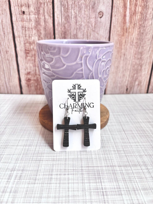 Holy Grounds- Coffee-Inspired Cross Earrings