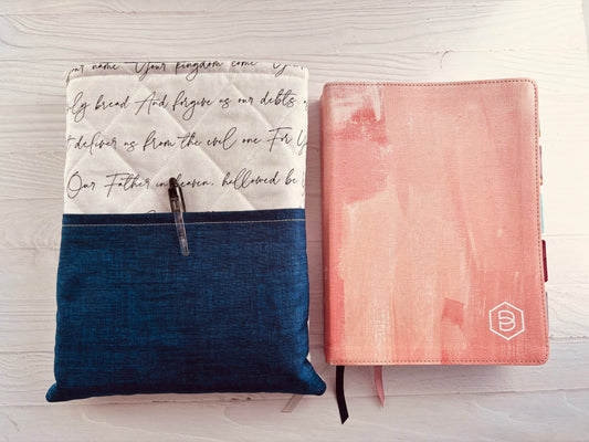 Handmade Quilted Bible Sleeve with Pocket
