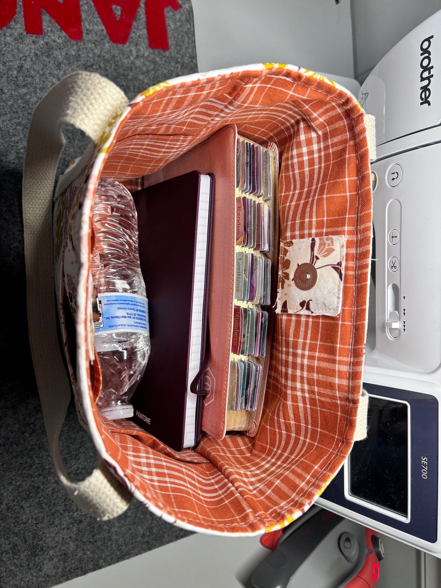 Bible Tote Bag | Handmade Fabric Tote with Cotton Webbing Straps