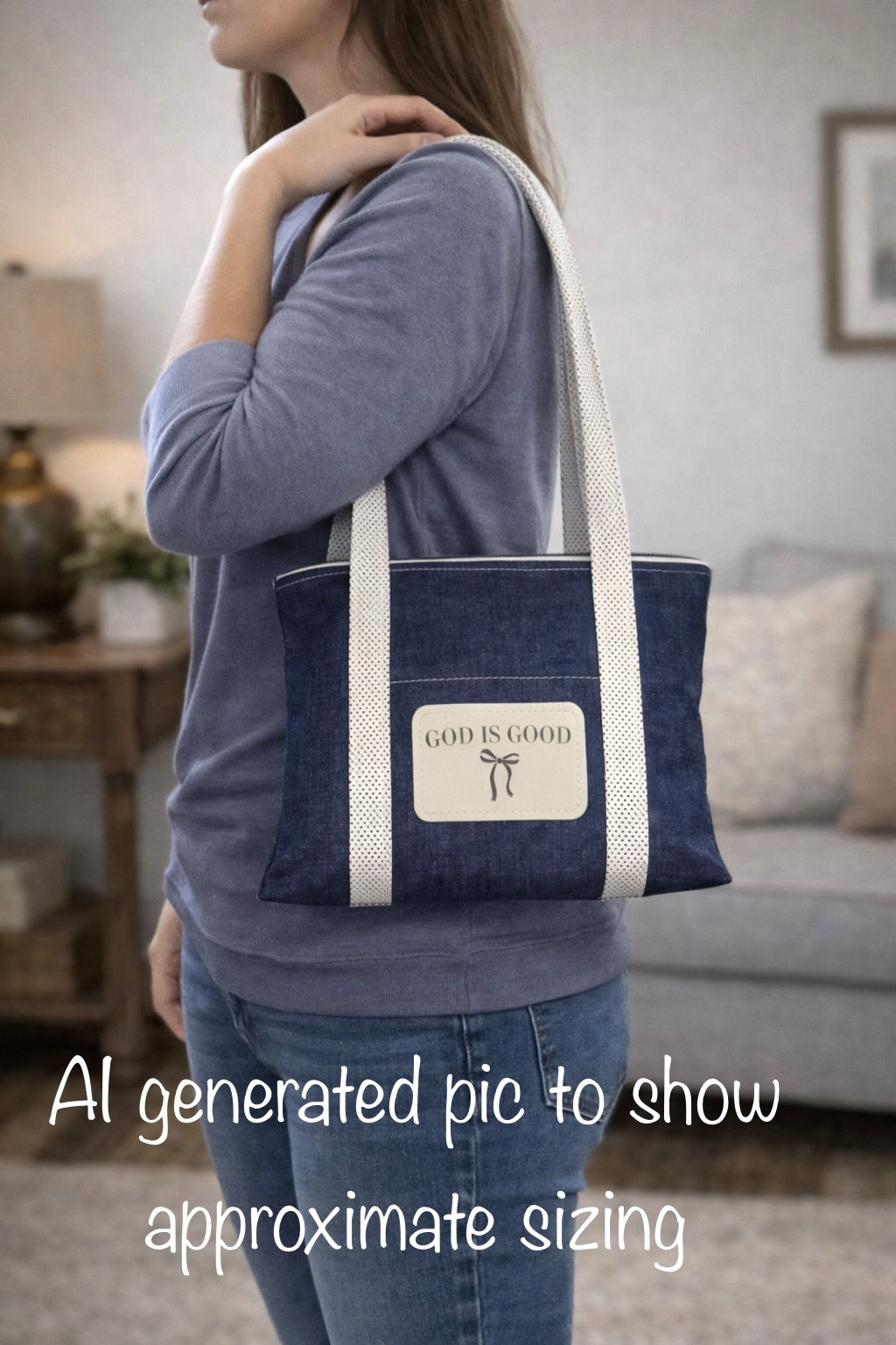 Personalized Bible Tote Bag – Zippered Shoulder Bag for Church & Bible Study