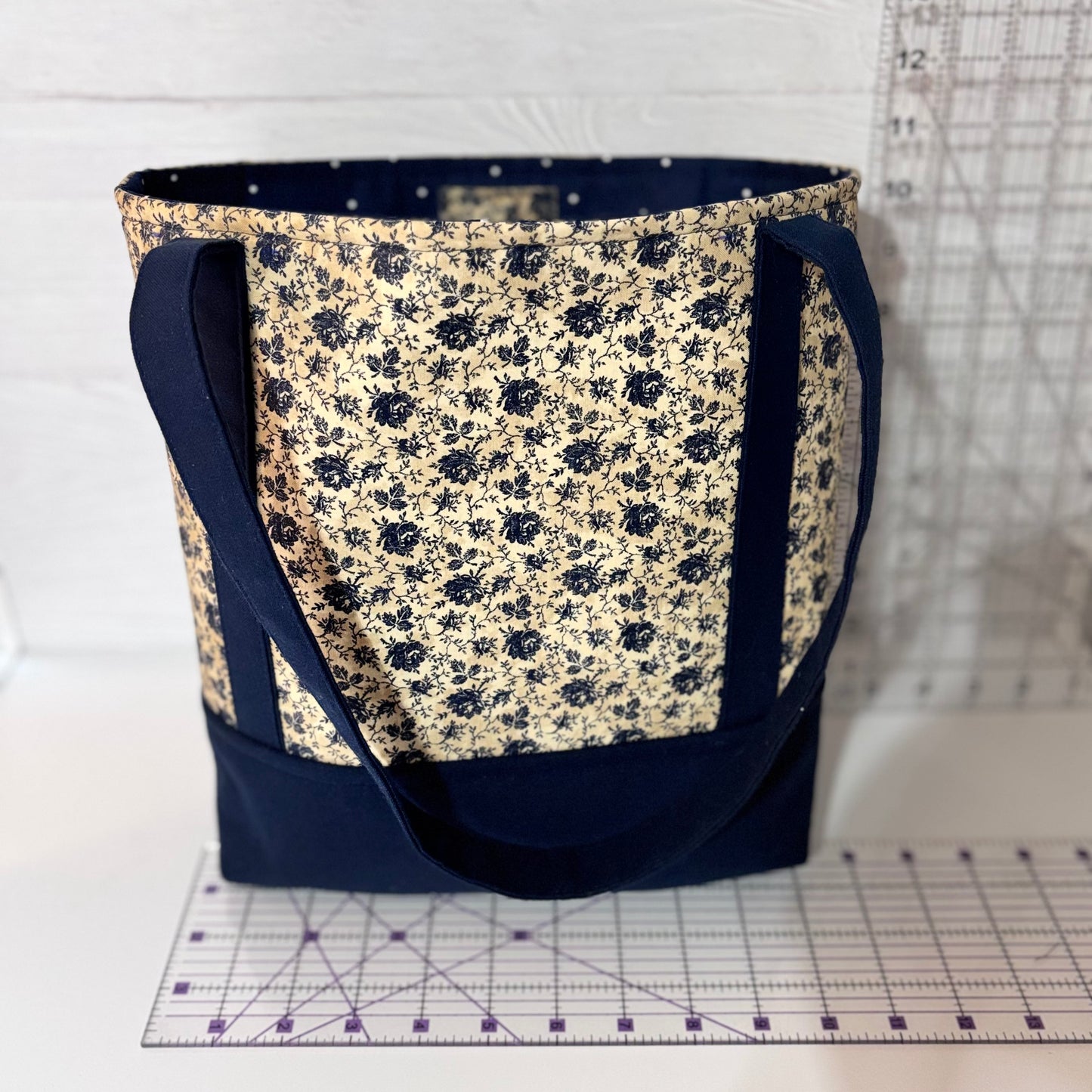 Christian Bible Tote Bag – Faith Message Faux Leather Patch