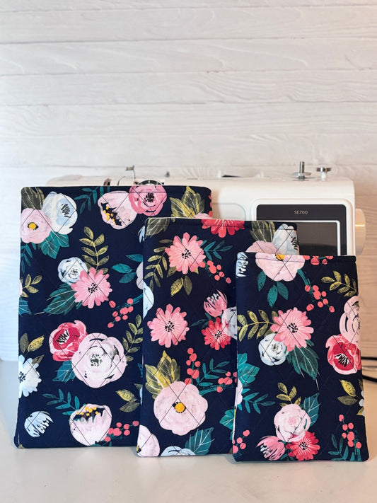 Quilted Book Sleeve – Handmade Padded Cover for Books, Bibles & Kindles