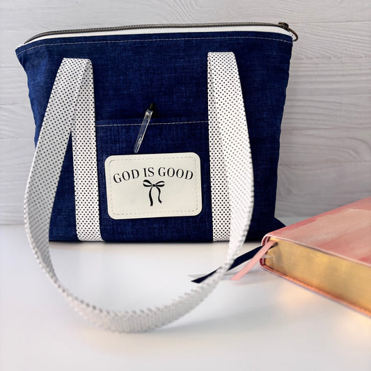 Personalized Bible Tote Bag – Zippered Shoulder Bag for Church & Bible Study