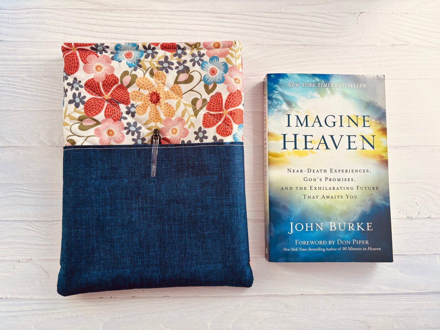 Handmade Quilted Bible Sleeve with Pocket