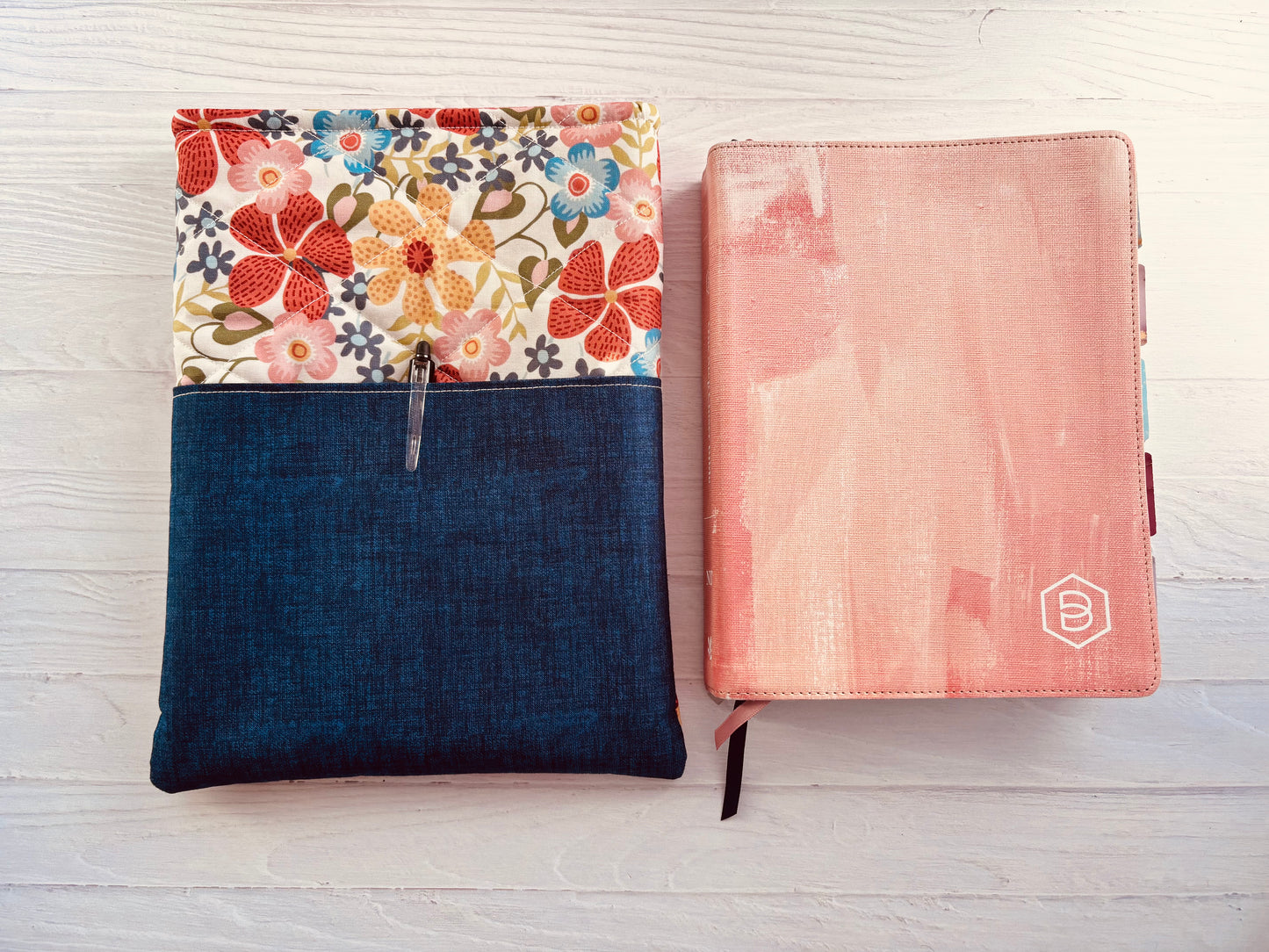 Handmade Quilted Bible Sleeve with Pocket