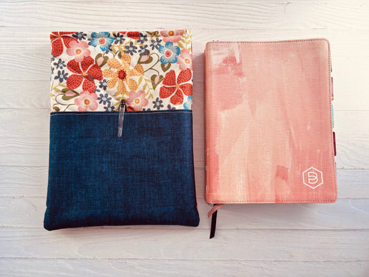 Handmade Quilted Bible Sleeve with Pocket