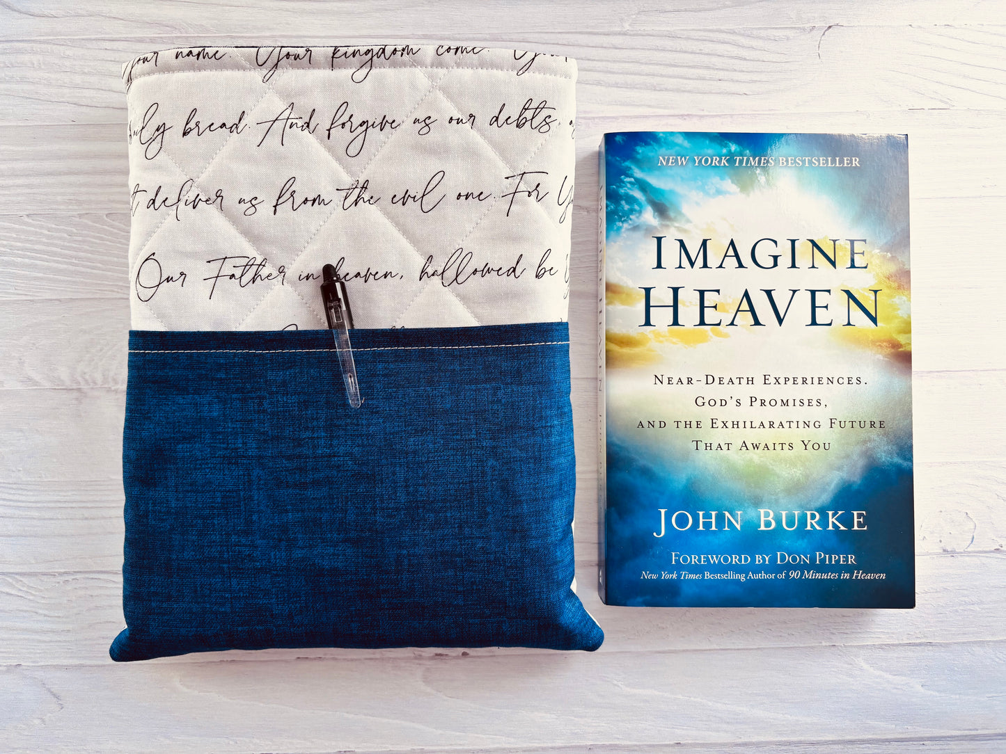 Handmade Quilted Bible Sleeve with Pocket