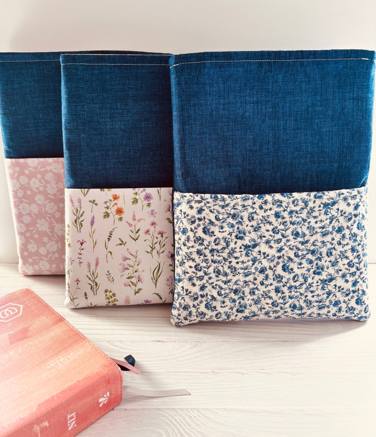 Handmade Quilted Bible Sleeve with Pocket