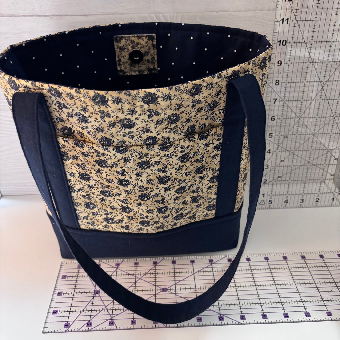 Christian Bible Tote Bag – Faith Message Faux Leather Patch