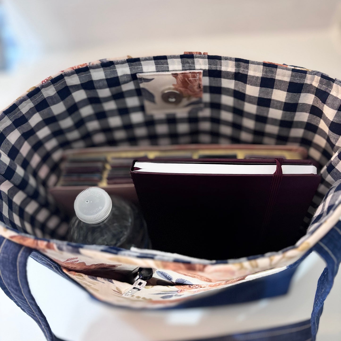 Christian Bible Tote Bag – Faith Message Faux Leather Patch