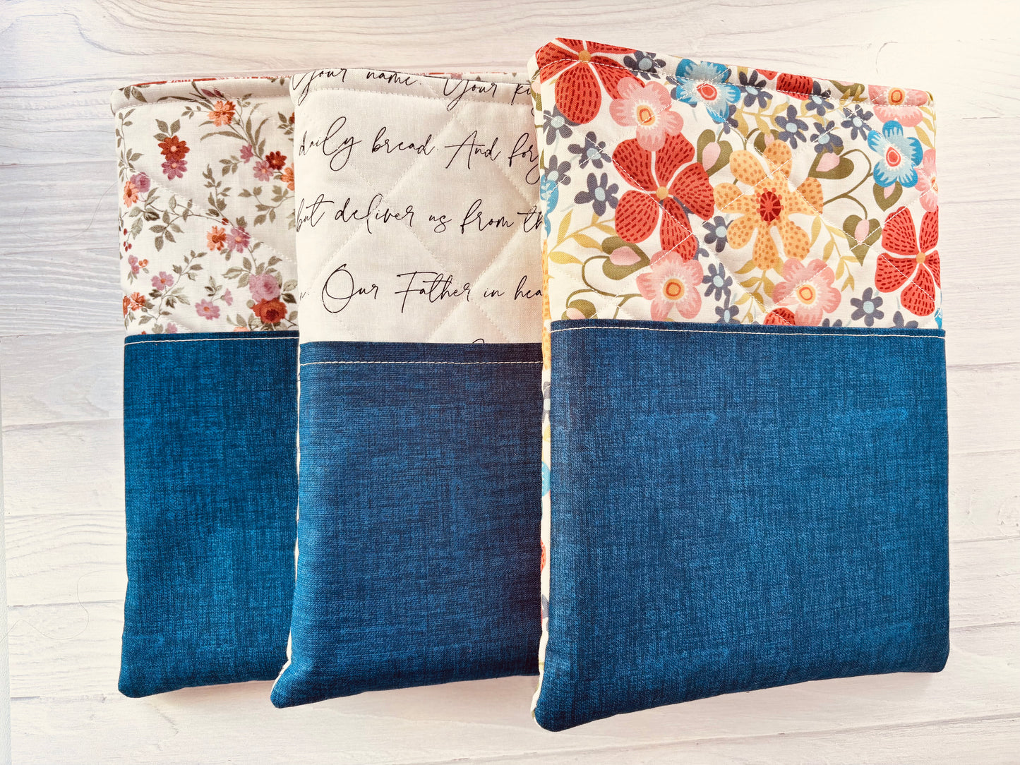 Handmade Quilted Bible Sleeve with Pocket