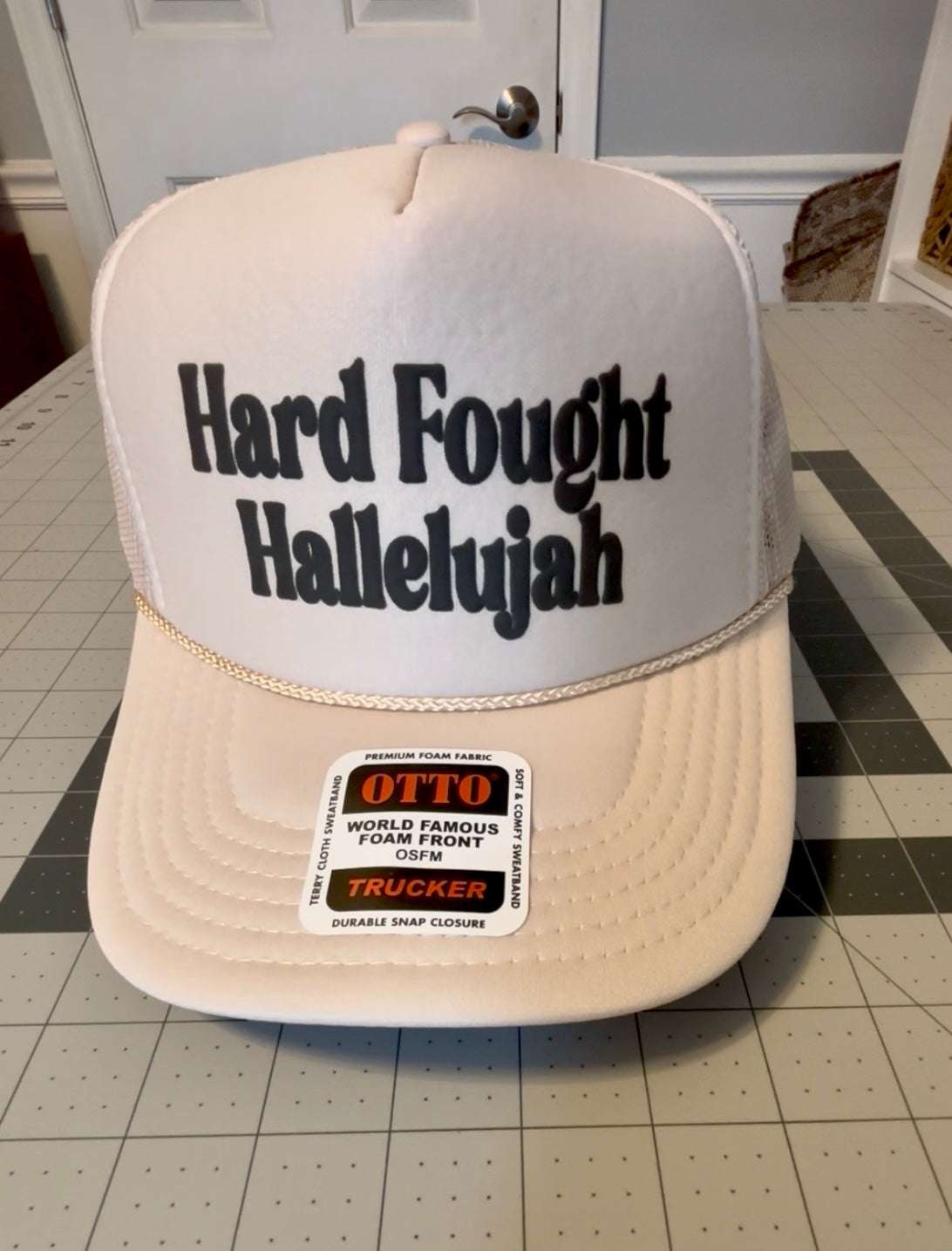 Hard Fought Hallelujah Trucker Hat – Christian Faith Foam Front Cap