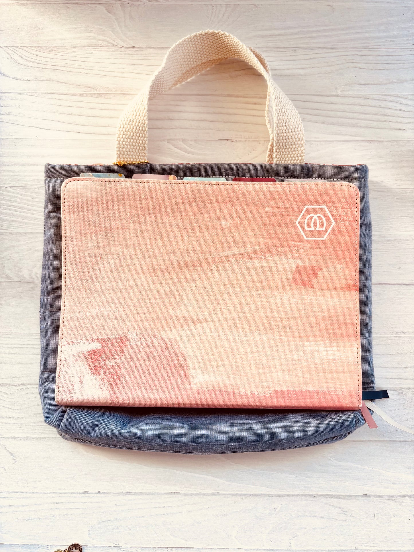 Bible Tote Bag – Handmade Christian Bible Carrier with Pocket & Snap Closure