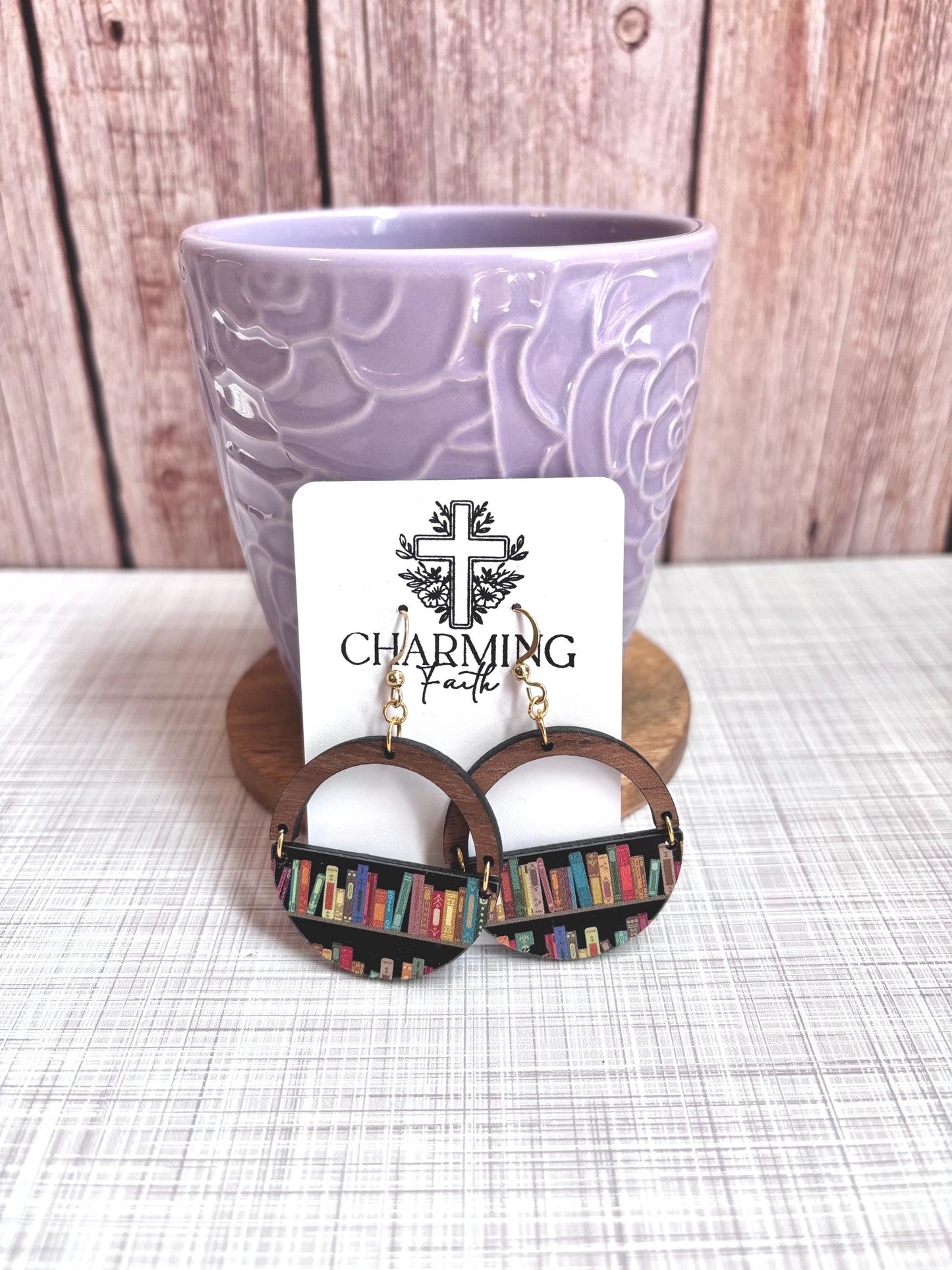 Handmade Bookshelf Earrings – Book Lover Jewelry