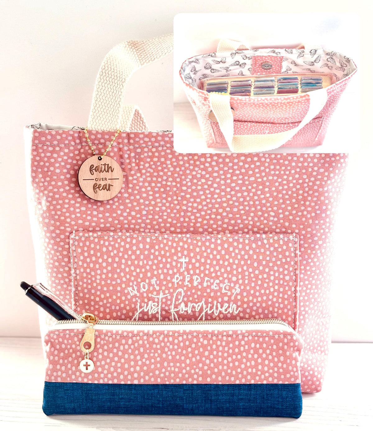 Bible Tote Bag for Women, Bible Study Bag, Christian Gift for Her, Church Bag, Bible Bag