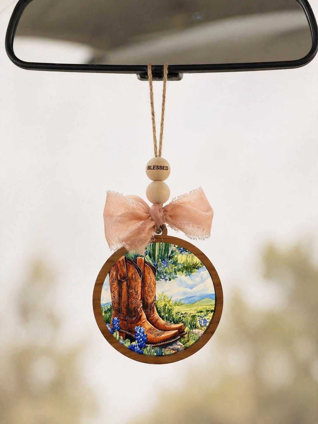 Rearview Mirror Charm for Women, Car Charm, Western Car Decor, Cowgirl Car Accessory, Cute Hanging Car Decor