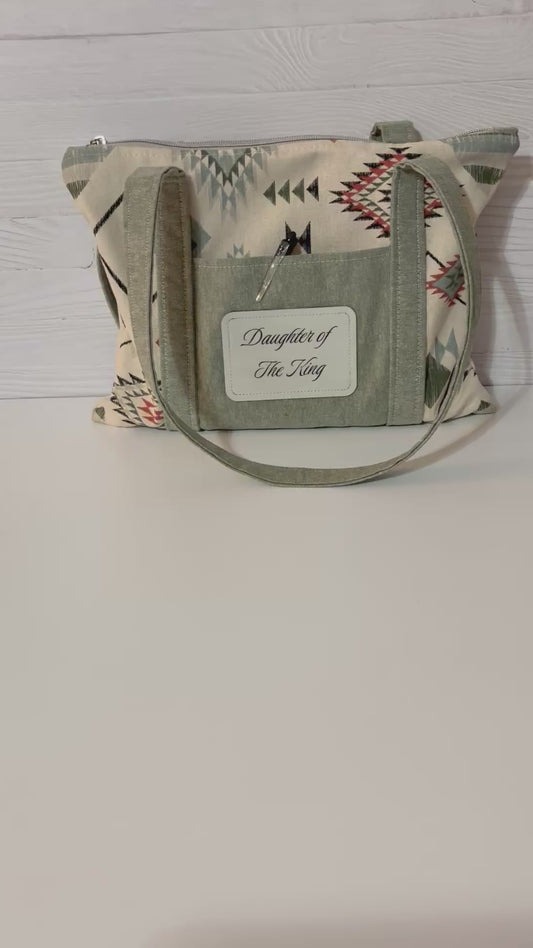 Personalized Bible Tote Bag – Zippered Shoulder Bag for Church & Bible Study